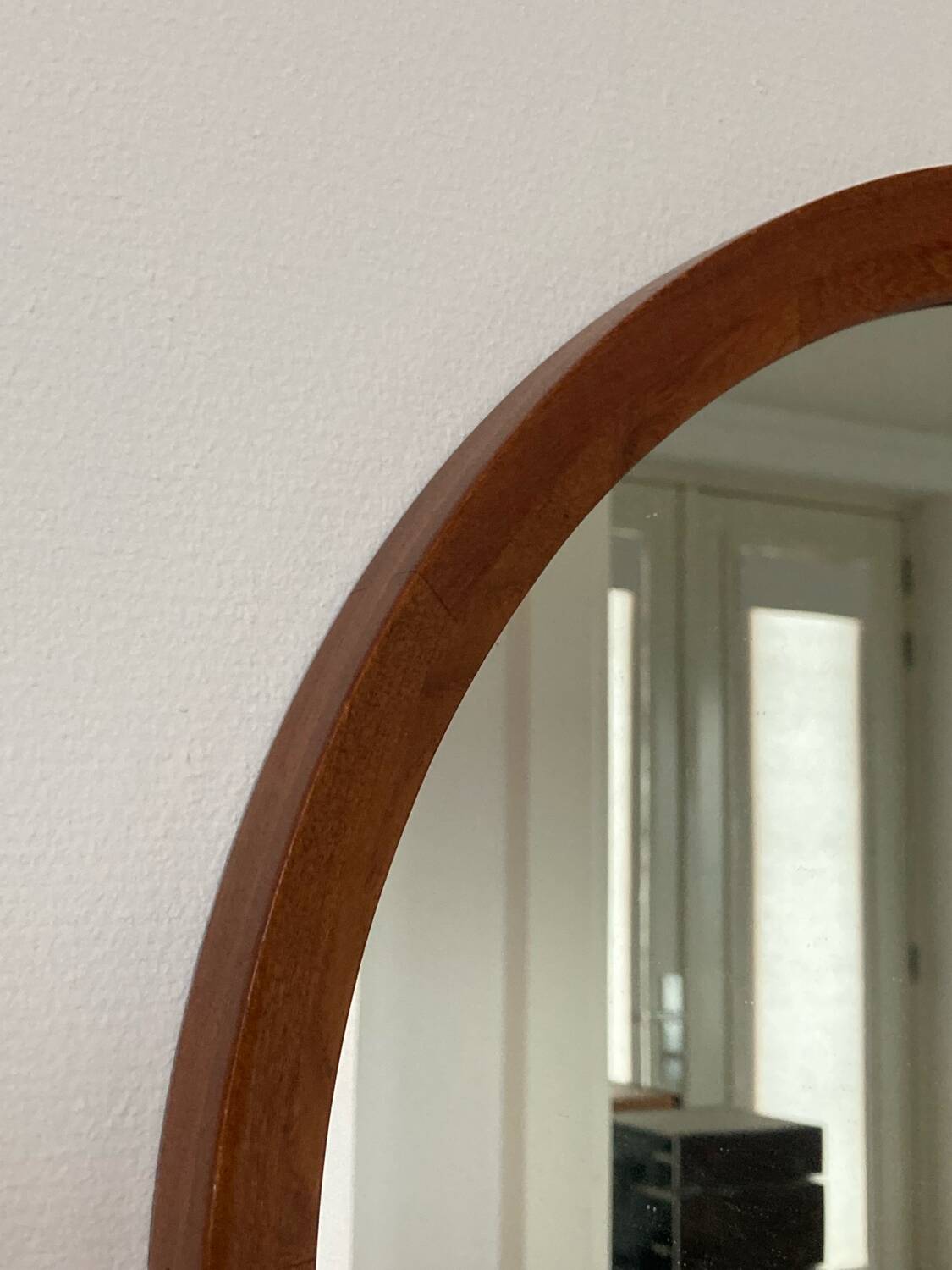 Danish Teak wood Round Mirror. 1960s