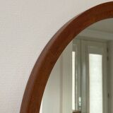 Danish Teak wood Round Mirror. 1960s