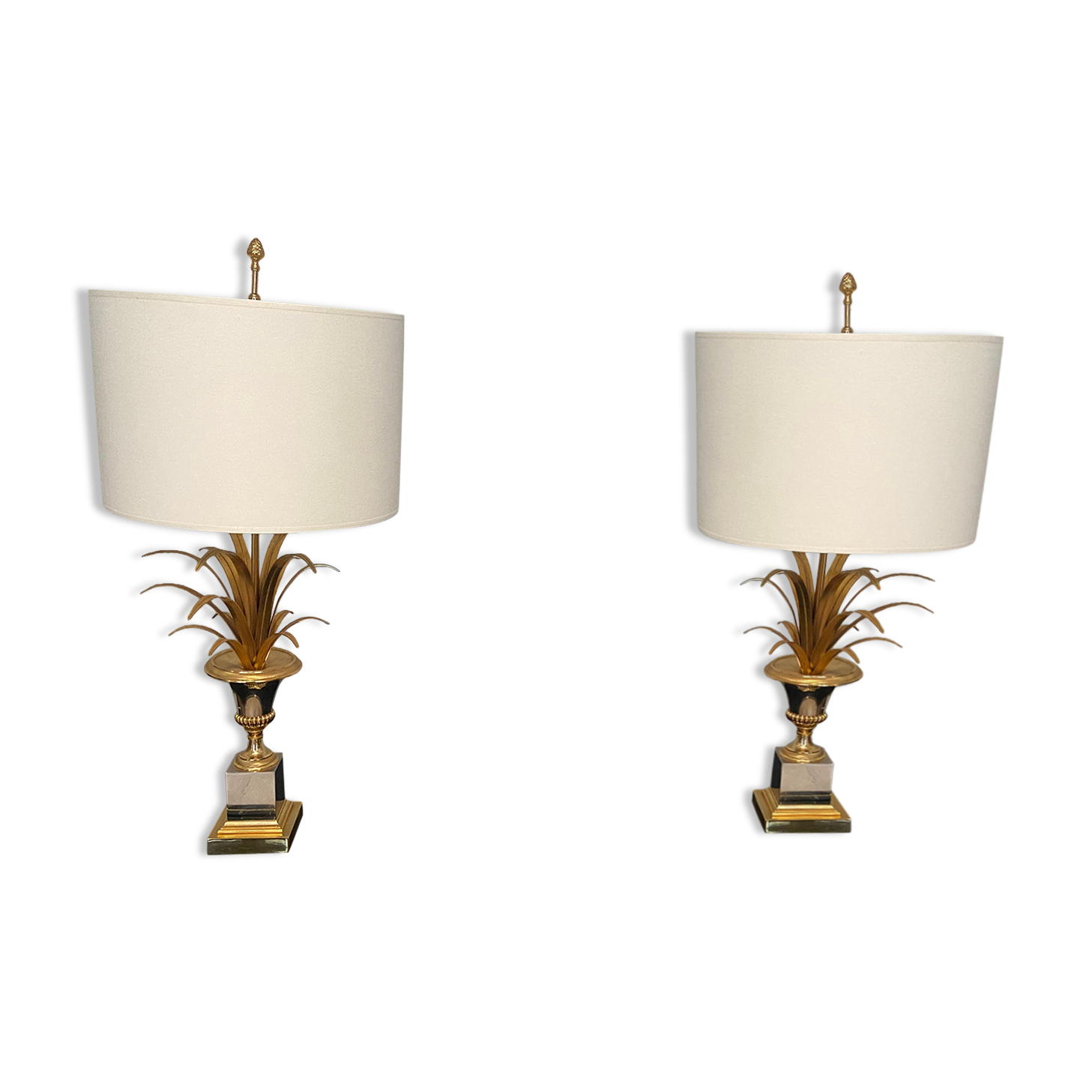 Pair of lamps ears / pineapple by Boulanger, 1970s