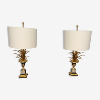 Pair of lamps ears / pineapple by Boulanger, 1970s