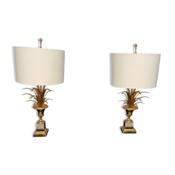 Pair of lamps ears / pineapple by Boulanger, 1970s