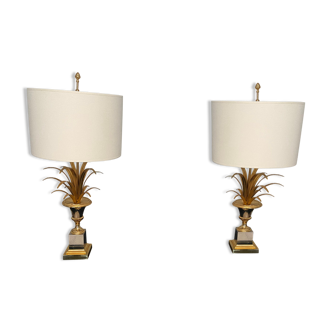 Pair of lamps ears / pineapple by Boulanger, 1970s