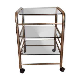 Italian mid century smoked glass table/trolley