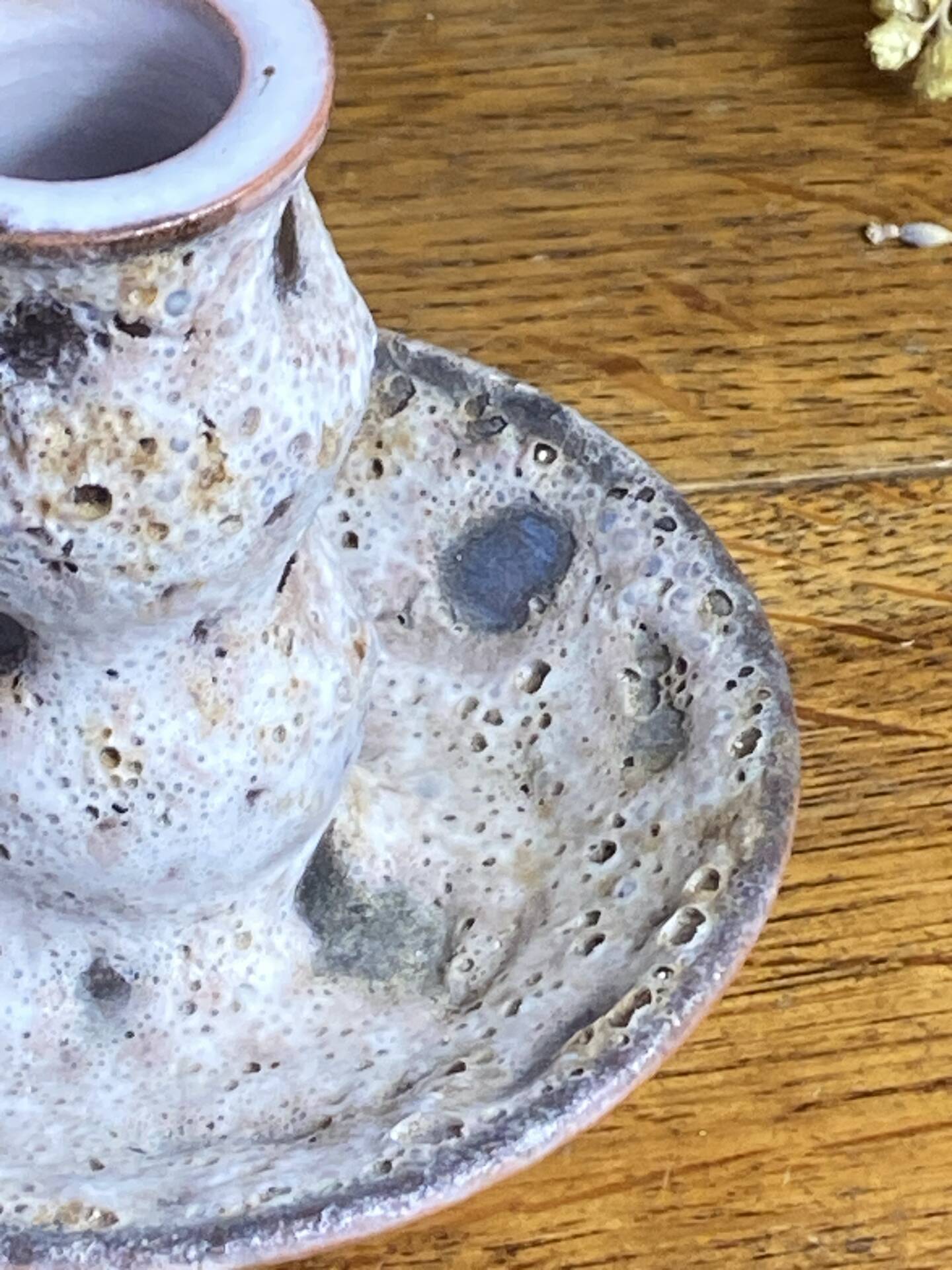 Bougeoir en céramique, écume de mer, Vallauris
