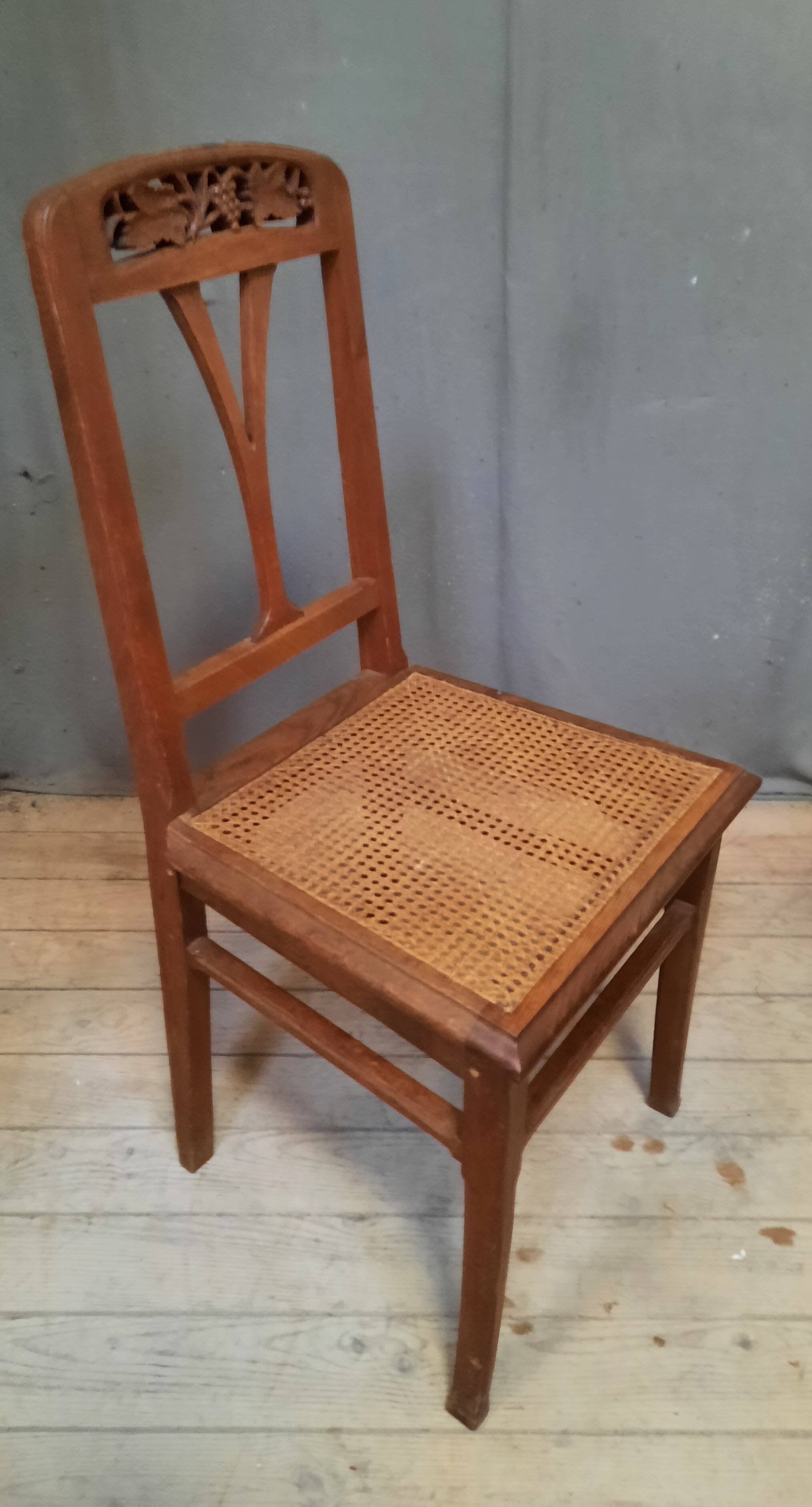 Cane chair in the style of Gauthier Poinsignon