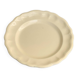 Compotier, earthenware from Longchamp France, enameled ceramic, slip, ecru, old