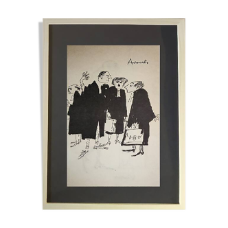 Illustrations Daninos de 1962 " Les Avocats "