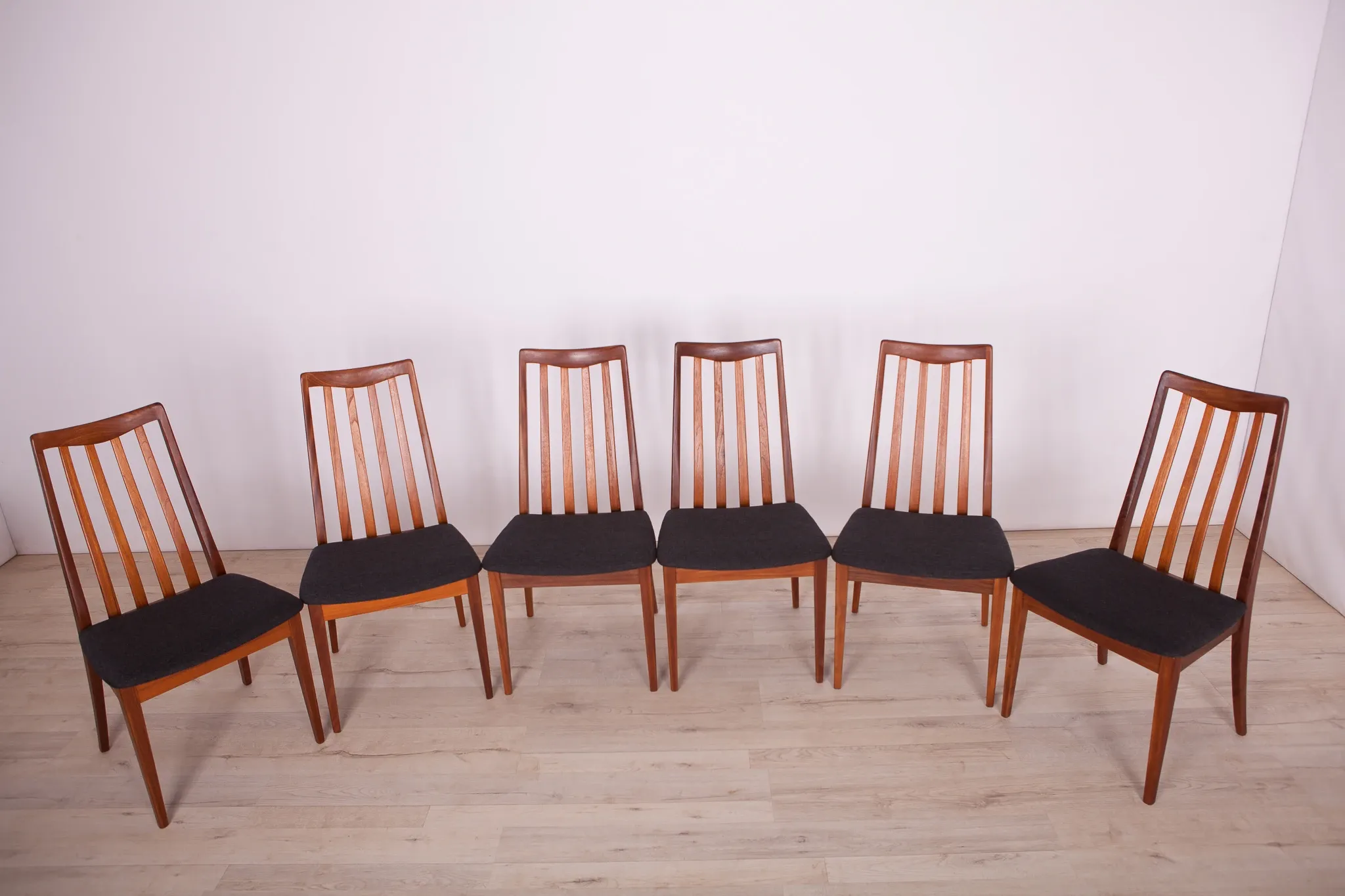 Chaises de salle à manger en tissu et teck par Leslie Dandy pour G-Plan, années 1960, ensemble de 6