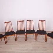 Chaises de salle à manger en tissu et teck par Leslie Dandy pour G-Plan, années 1960, ensemble de 6