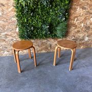 pair of Aalto Artek E60 stools