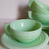 Four Art-Deco opaline cups