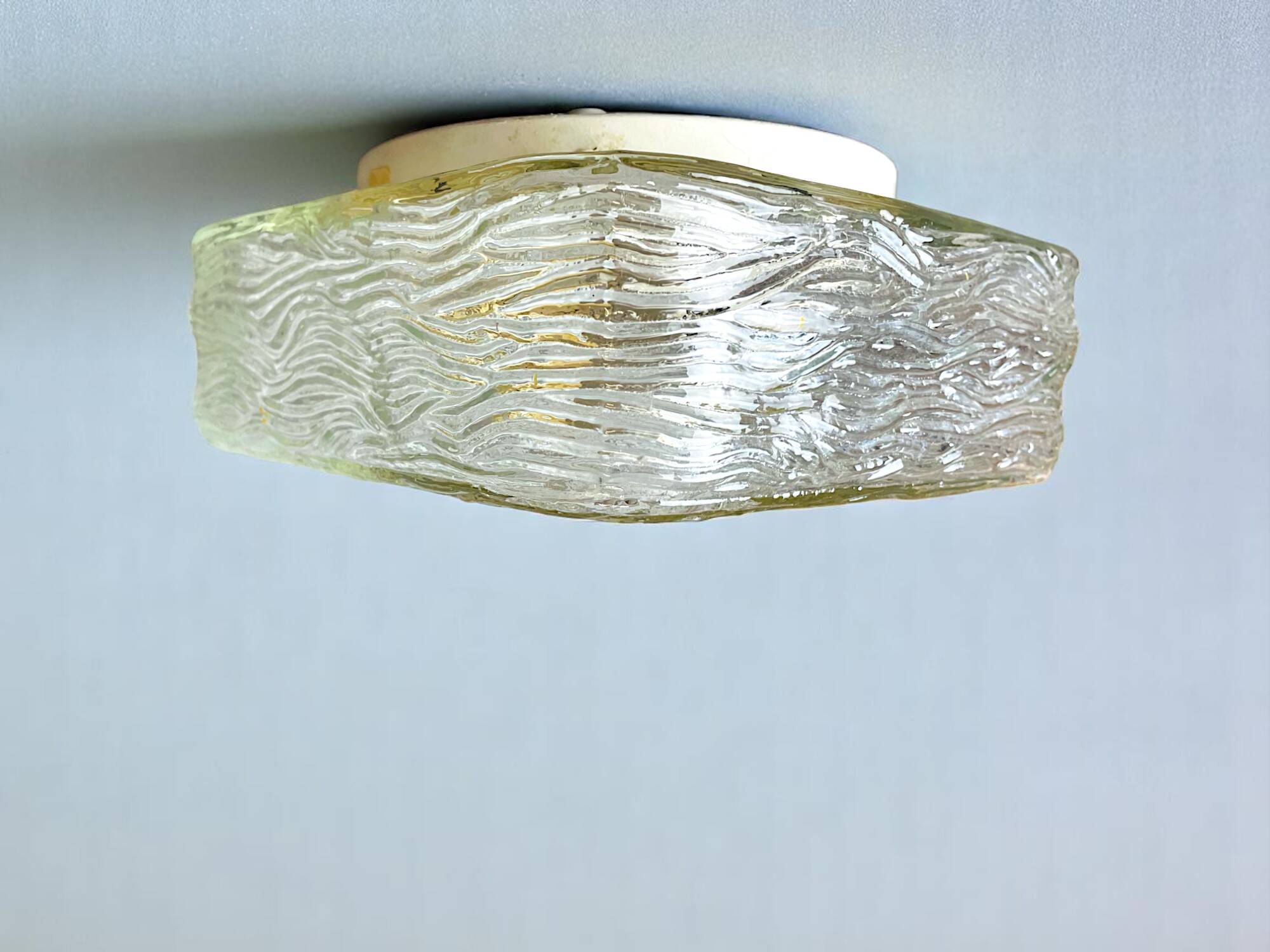 Square glass flush mounted ceiling or wall light