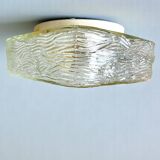 Square glass flush mounted ceiling or wall light