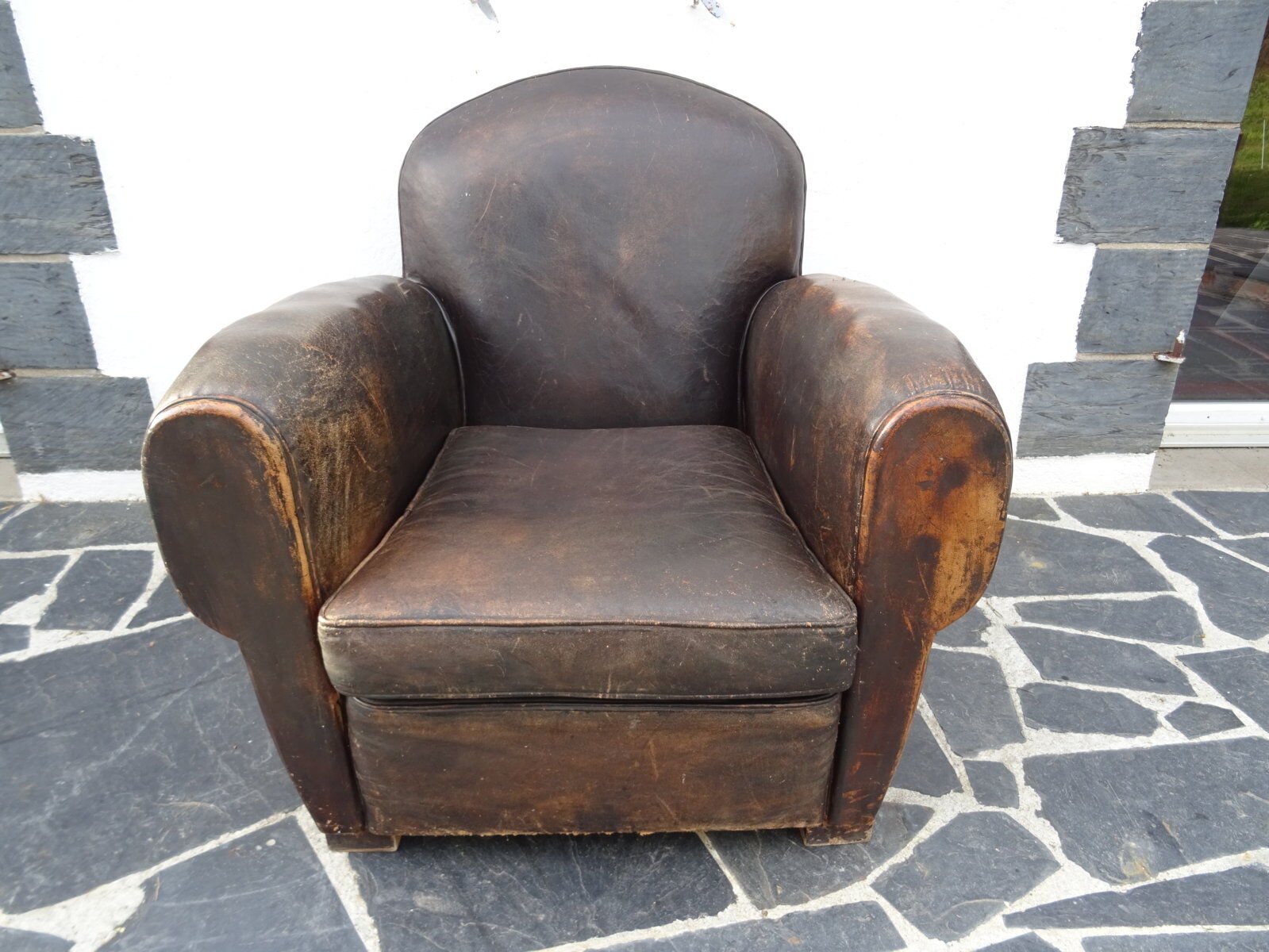 30s leather club armchair