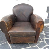 30s leather club armchair