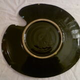 DISH IN THE SHAPE OF A PALETTE abstract decoration modernist faience POET LAVAL DROME 50's