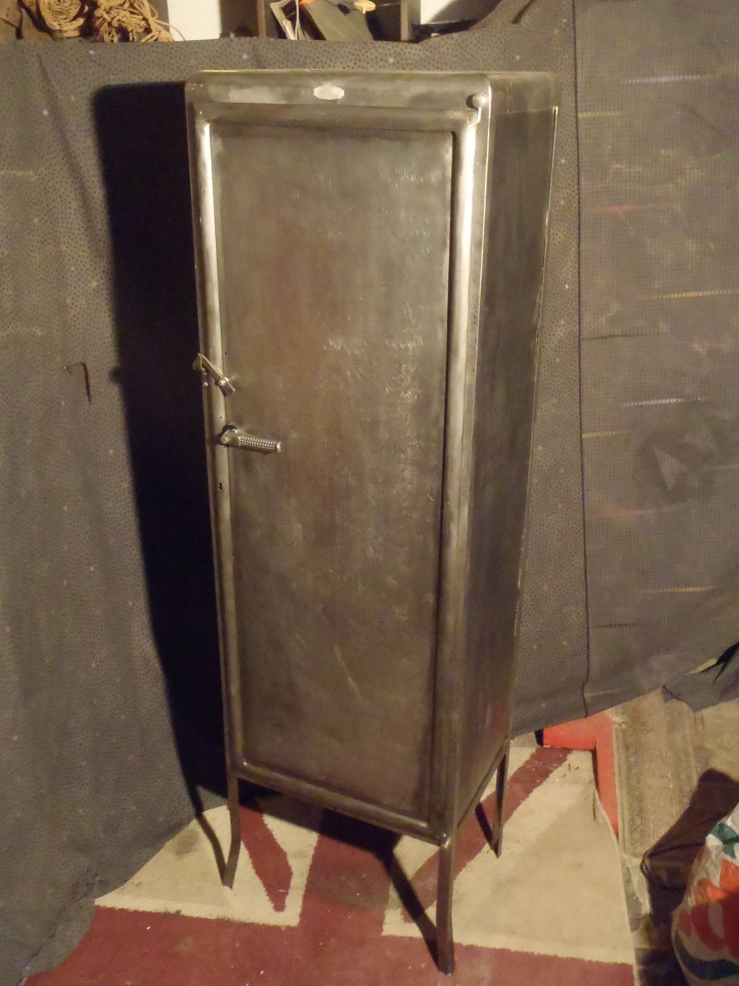 Industrial metal column cabinet.