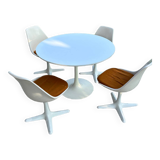 Arkana tulip table and chair set by Maurice Bruke