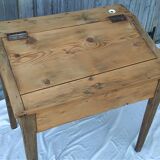 former schoolboy desk with felling and his porcelain inkwell