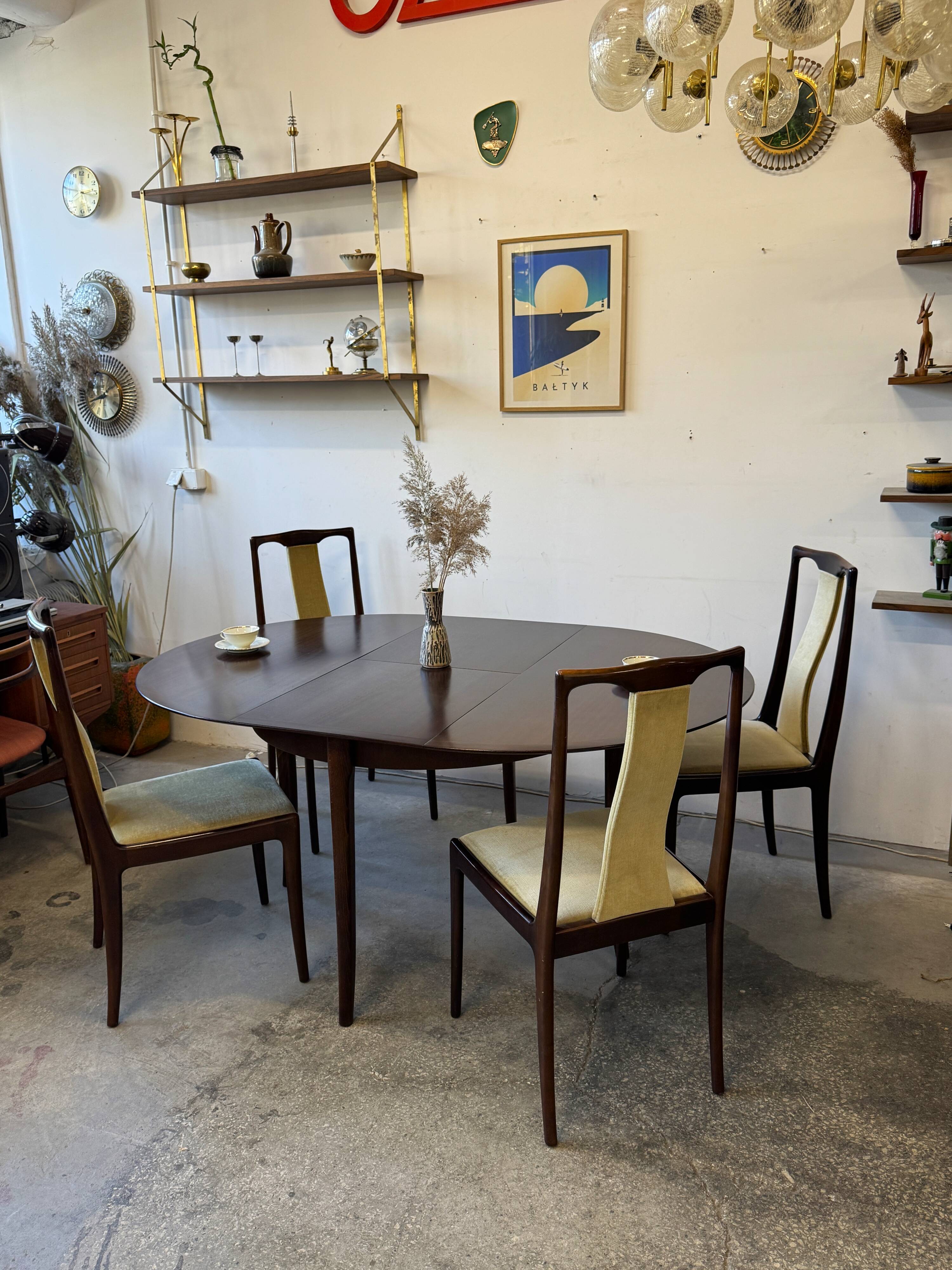 Set of 4 dining chairs, Lübke Germany 1960s, vintage