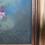 Vintage 20th Century Blooming Bouquet Still Life Oil Painting on Canvas