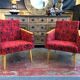 Pair of vintage armchairs dynamic design 60s/70s