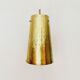 Set of 2 large Mid Century Modern perforated brass pendant lamps