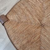 Tabouret ancien en paille et bois