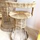 Garden bar in rattan and glass with its two stools – 1970s