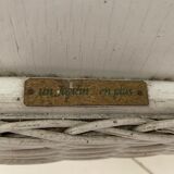 White dresser in vintage rattan