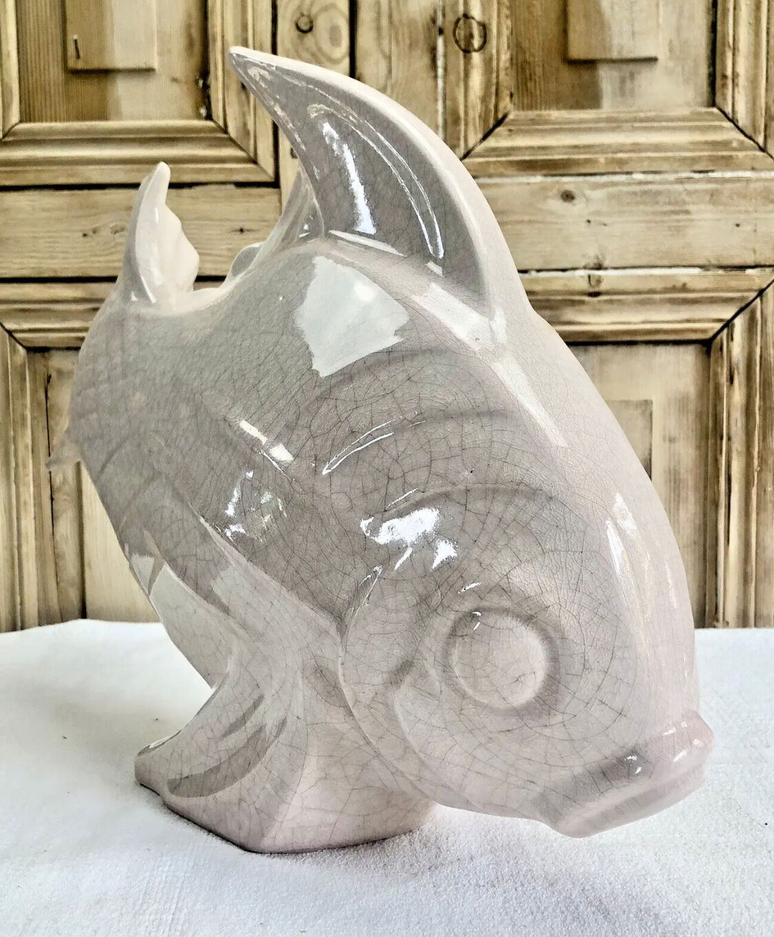 Cracked ceramic fish Art Deco Le Jan