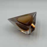 Handmade Sommerso Glass Pyramid Vase Italy, 60s