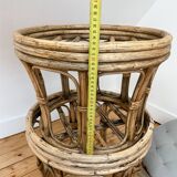 Lot de 2 poufs en rotin