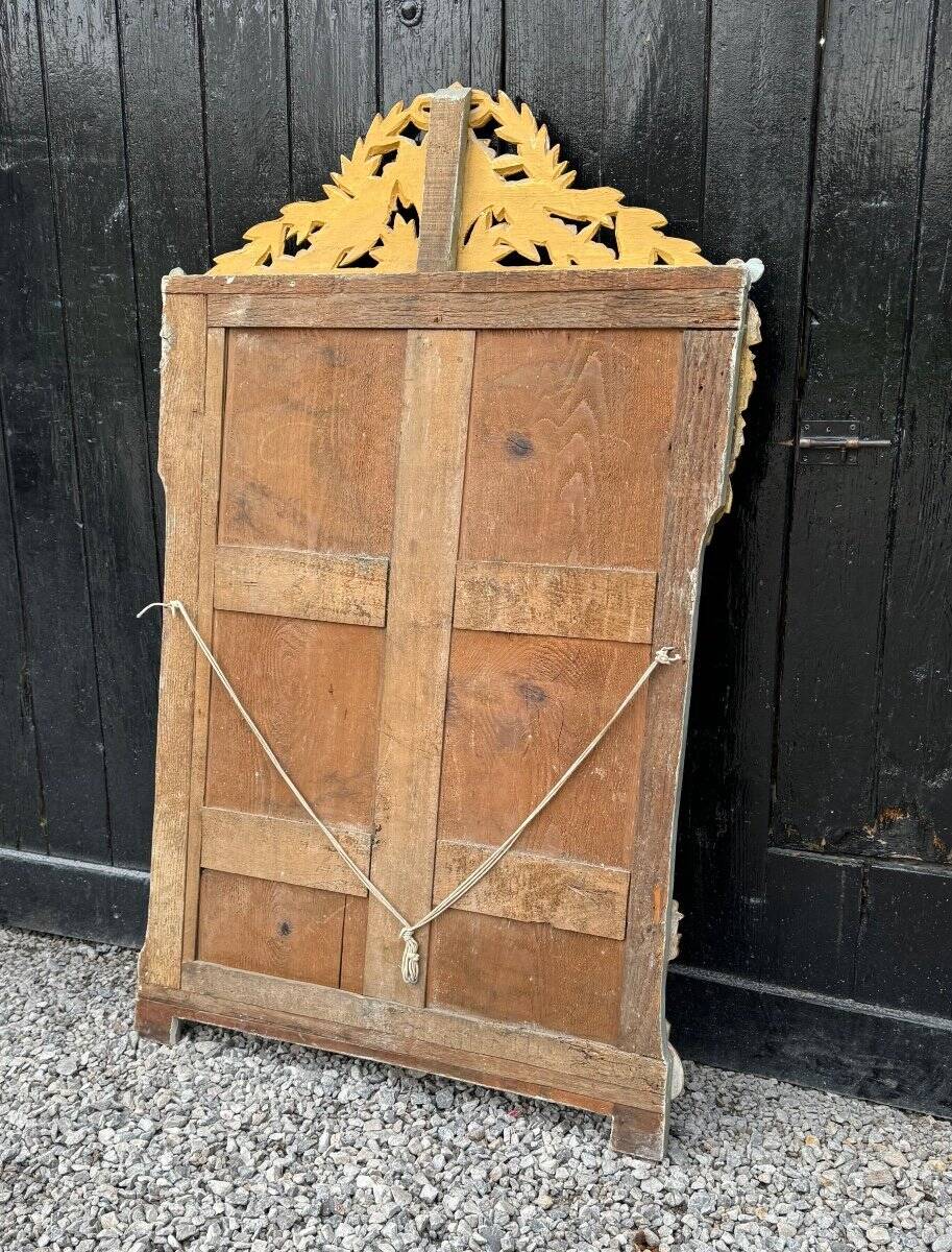 Large Louis XVI Mirror in Carved and Gilded Wood, France, 18th Century