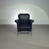 3 x rare armchair / model Turn / black leather / Bert Plantagie in mint condition.
