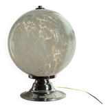 Vintage 70s marbled glass globe lamp