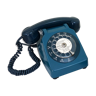 Téléphone cadran bleu vintage