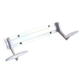 50s aluminum coat rack with 2 hooks