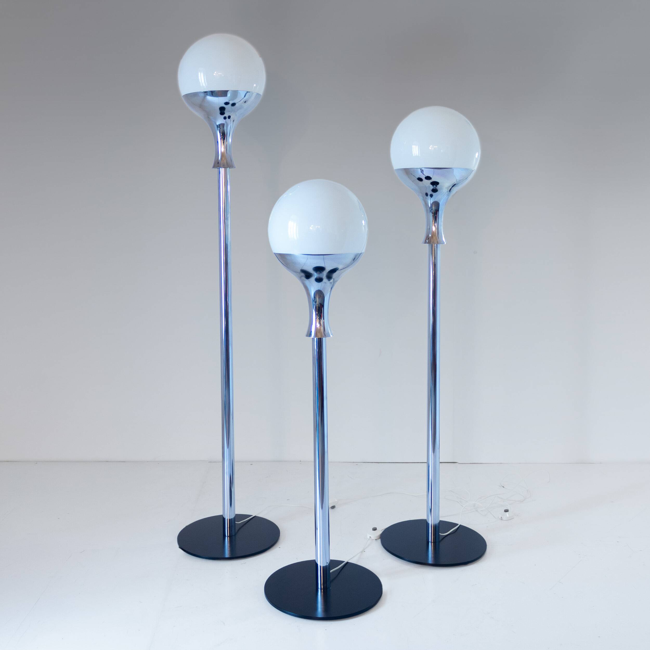 Set of Three Vintage Floor Lamps, Italian Design in the style of Artemide,