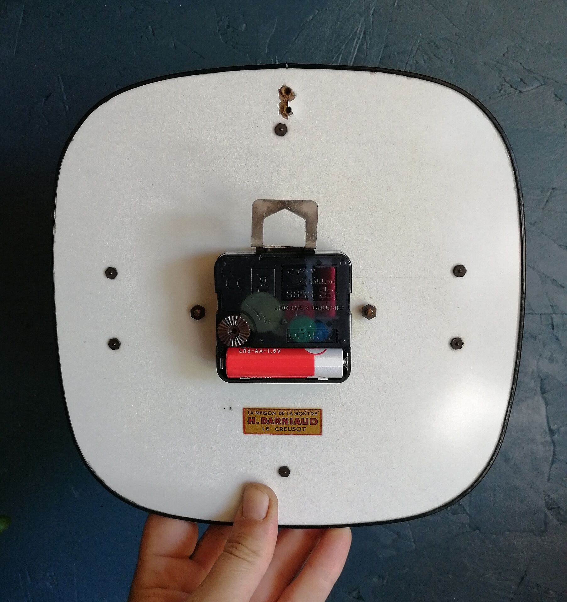 Vintage clock wall clock silent square "SMI Beige Black"