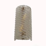 Pair of Barovier & Toso Style Modern Murano Glass Smoked Twisted Sconces