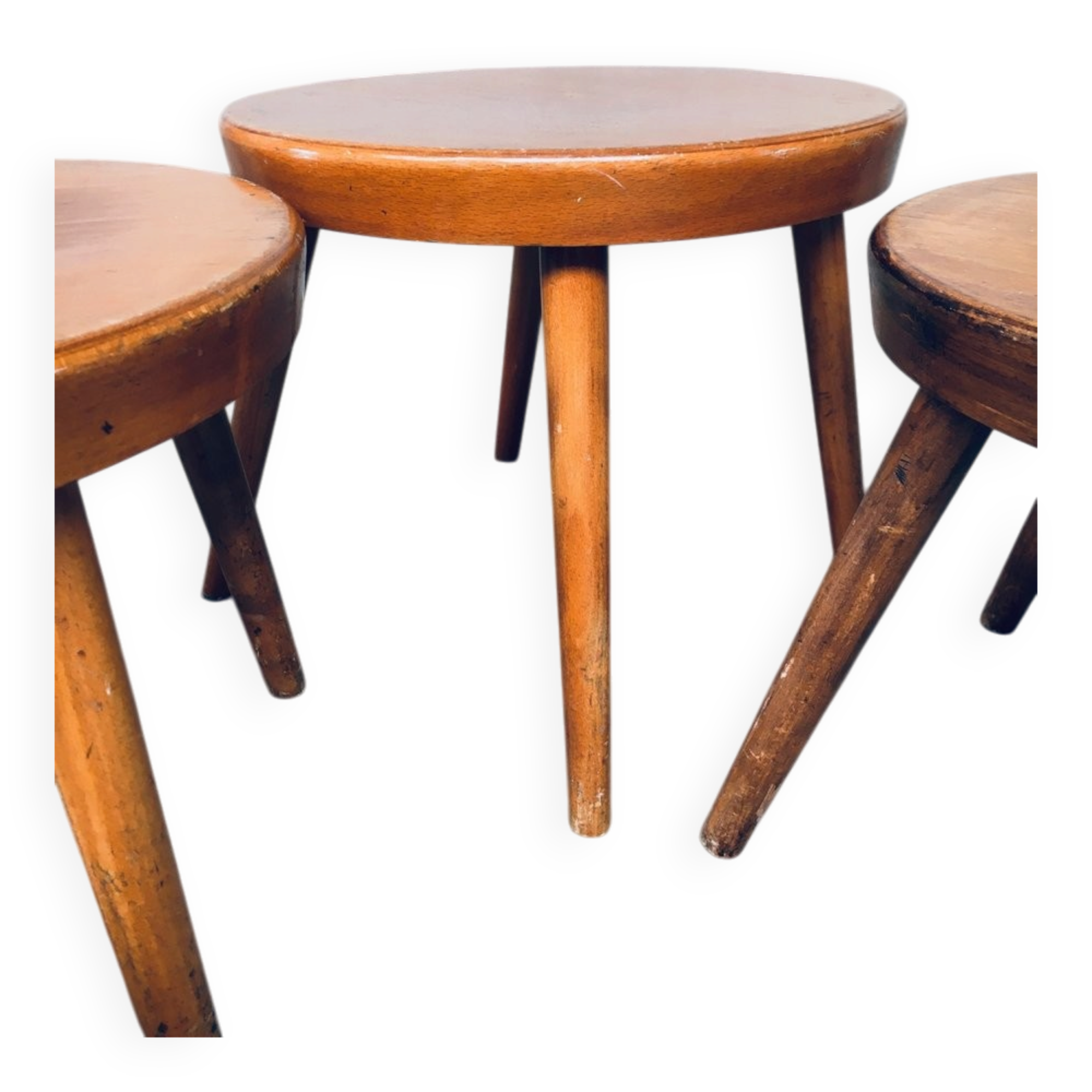Mid-Century Low Side Table Set, Belgium, 1950s, Set of 4