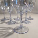 Blue crystal wine glasses x6
