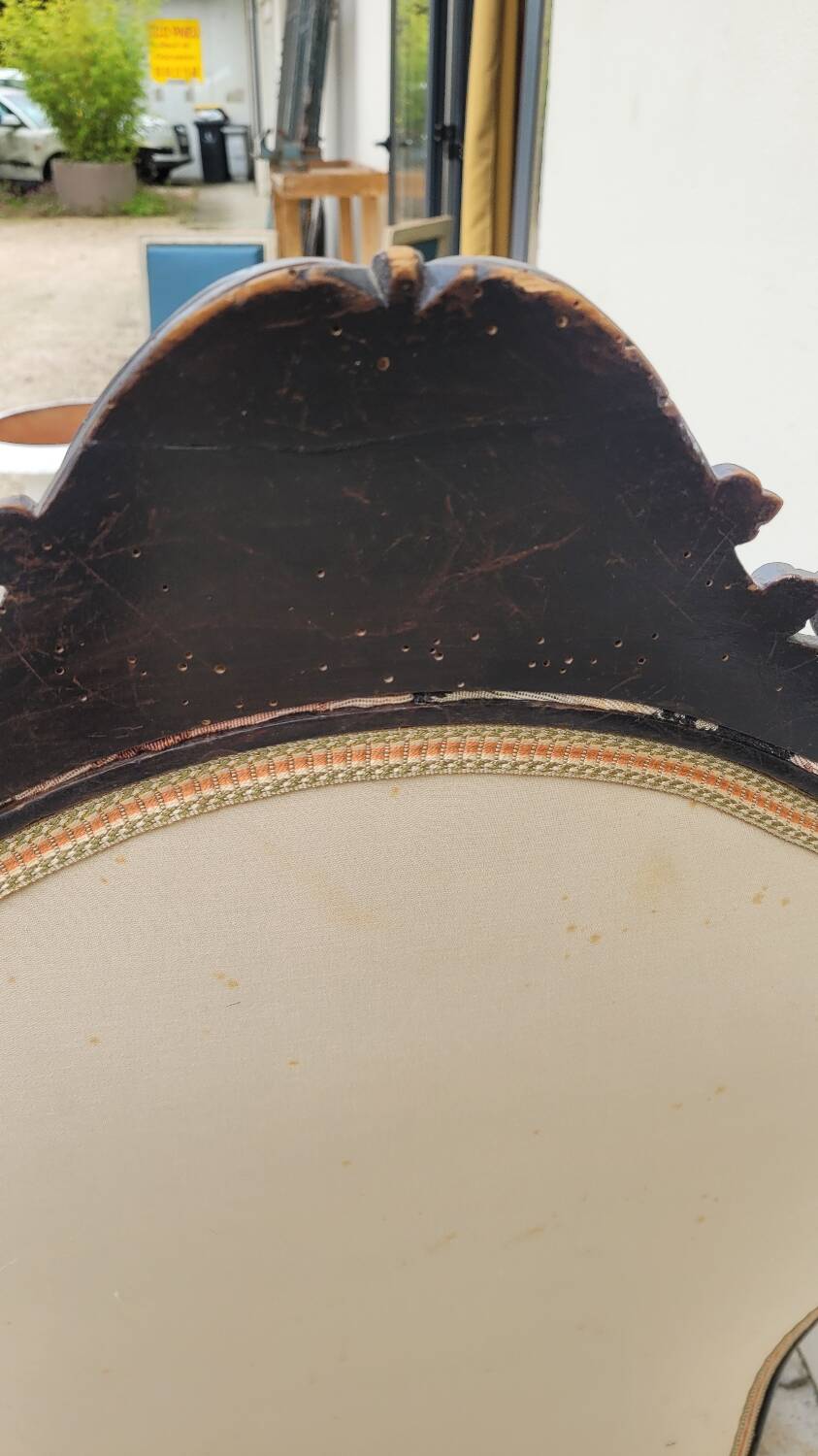 Napoleon III period armchair with floral tapestry, 19th century