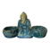 SALERON DOUBLE MONK IN FLAMED STONEWARE FROM RAMBERVILLERS TABLE ART