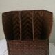 Put documents in two-tone braided bamboo 3 compartments vintage 1970