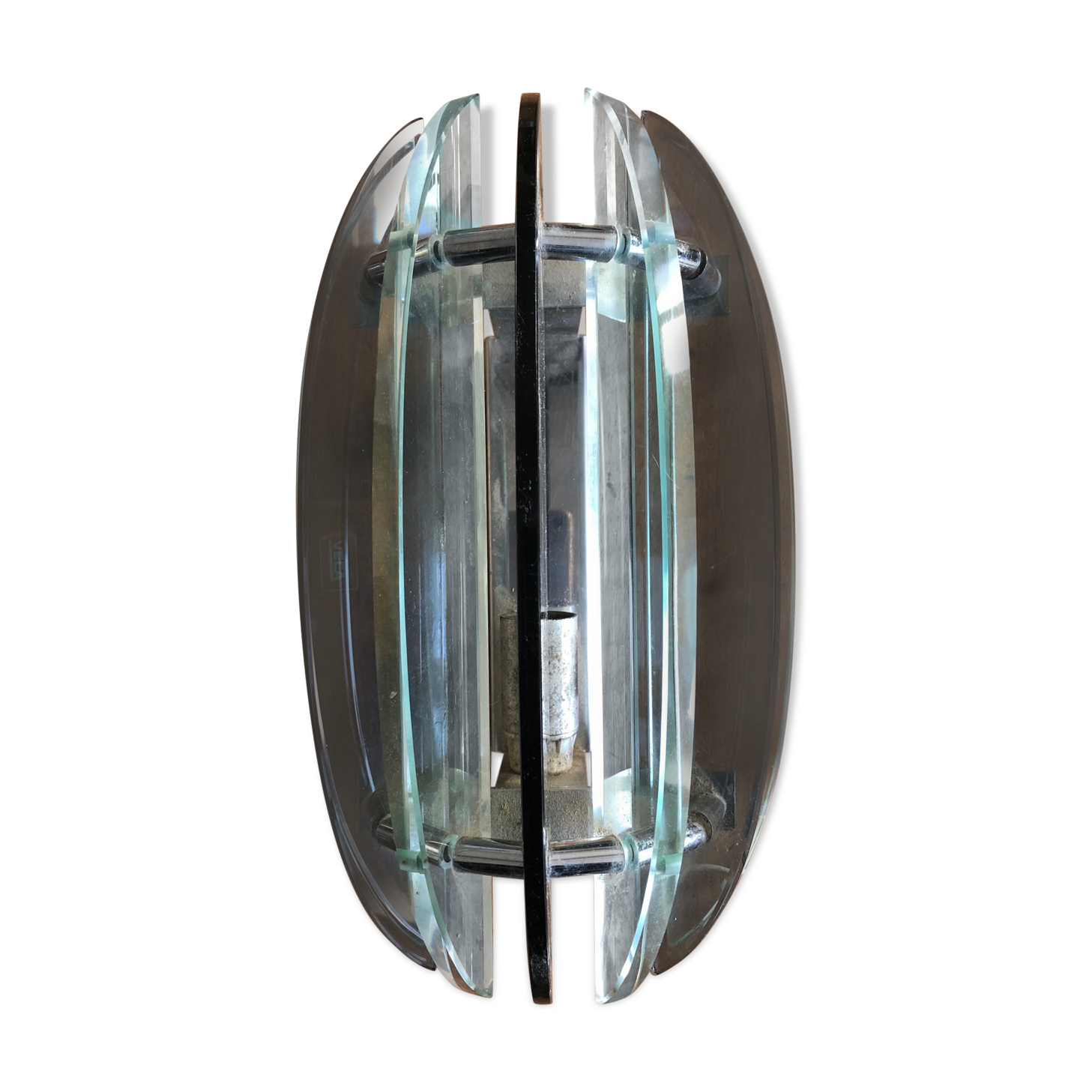 Large wall light  Veca glass Italian design 60s