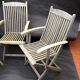 3 chaises de jardin pliantes vintage en teck River Han