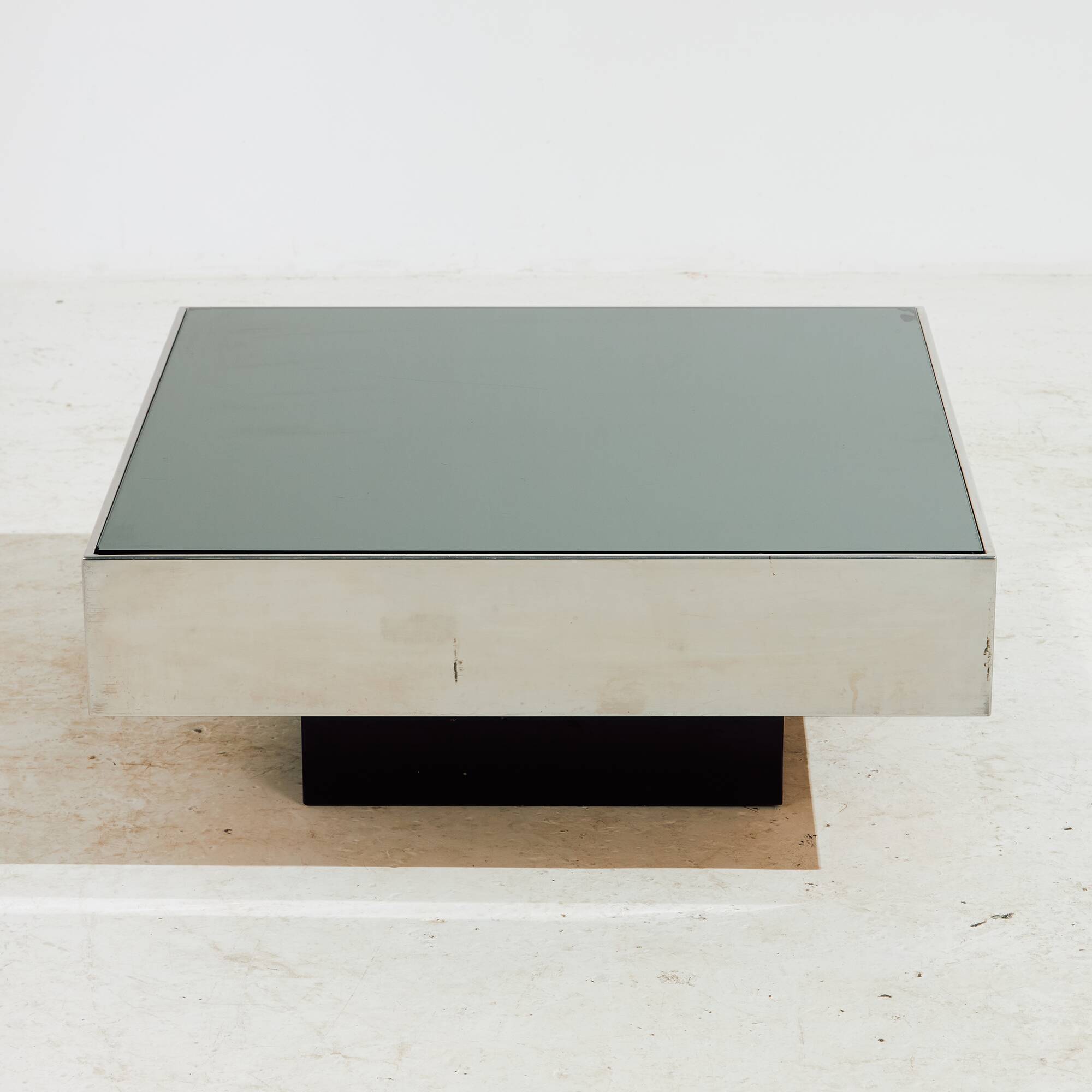 Chrome and glass coffee table by Willy Rizzo for Cidue.