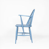 Fauteuil Windsor bleue avec accoudoirs par L. Ercolani pour Ercol, 1960